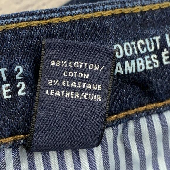 Lands' End Jeans sz 2 Petite Bootcut Dark Wash 25.5" Inseam Short - Picture 11 of 12